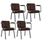 Modern Industrial Style Leather Solid Back Side Chair 31"H Dining Chair for Restaurant Bedroom Dark Brown 4 Piece Set Clearhalo ' kitchen&dining_furn' 'Dining Chairs' 'Dining Tables & Seating' 'dining_chair' 'furn' 'furn_dining_chair' 'Furniture' 'furniture_dining_chair' 'Kitchen & Dining Furniture' 'kitchen' 3643730