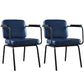 Modern Industrial Style Leather Solid Back Side Chair 31"H Dining Chair for Restaurant Bedroom Dark Blue 2 Piece Set Clearhalo ' kitchen&dining_furn' 'Dining Chairs' 'Dining Tables & Seating' 'dining_chair' 'furn' 'furn_dining_chair' 'Furniture' 'furniture_dining_chair' 'Kitchen & Dining Furniture' 'kitchen' 3643732