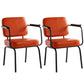 Modern Industrial Style Leather Solid Back Side Chair 31"H Dining Chair for Restaurant Bedroom Orange-Red 2 Piece Set Clearhalo ' kitchen&dining_furn' 'Dining Chairs' 'Dining Tables & Seating' 'dining_chair' 'furn' 'furn_dining_chair' 'Furniture' 'furniture_dining_chair' 'Kitchen & Dining Furniture' 'kitchen' 3643735