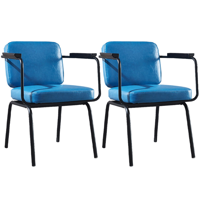 Modern Industrial Style Leather Solid Back Side Chair 31"H Dining Chair for Restaurant Bedroom Sky Blue 2 Piece Set Clearhalo ' kitchen&dining_furn' 'Dining Chairs' 'Dining Tables & Seating' 'dining_chair' 'furn' 'furn_dining_chair' 'Furniture' 'furniture_dining_chair' 'Kitchen & Dining Furniture' 'kitchen' 3643738