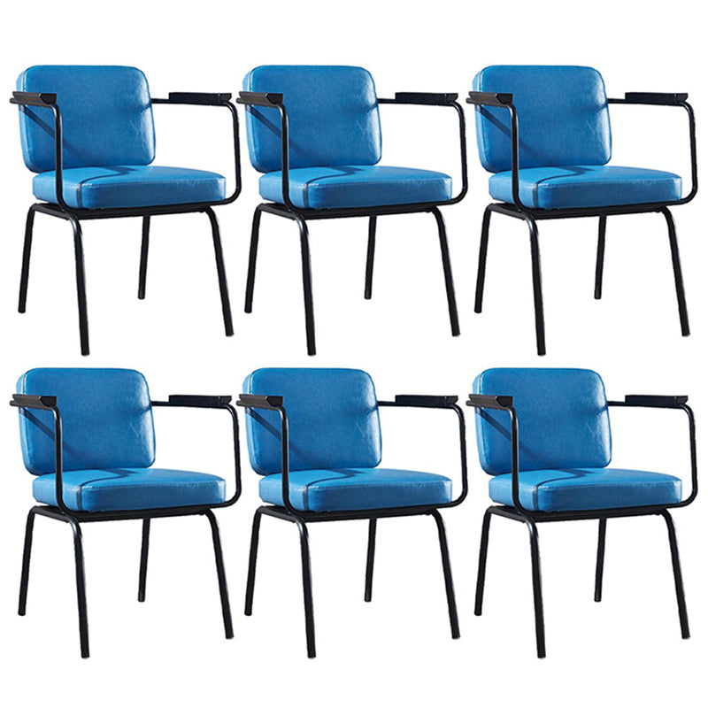 Modern Industrial Style Leather Solid Back Side Chair 31"H Dining Chair for Restaurant Bedroom Sky Blue 6 Piece Set Clearhalo ' kitchen&dining_furn' 'Dining Chairs' 'Dining Tables & Seating' 'dining_chair' 'furn' 'furn_dining_chair' 'Furniture' 'furniture_dining_chair' 'Kitchen & Dining Furniture' 'kitchen' 3643740