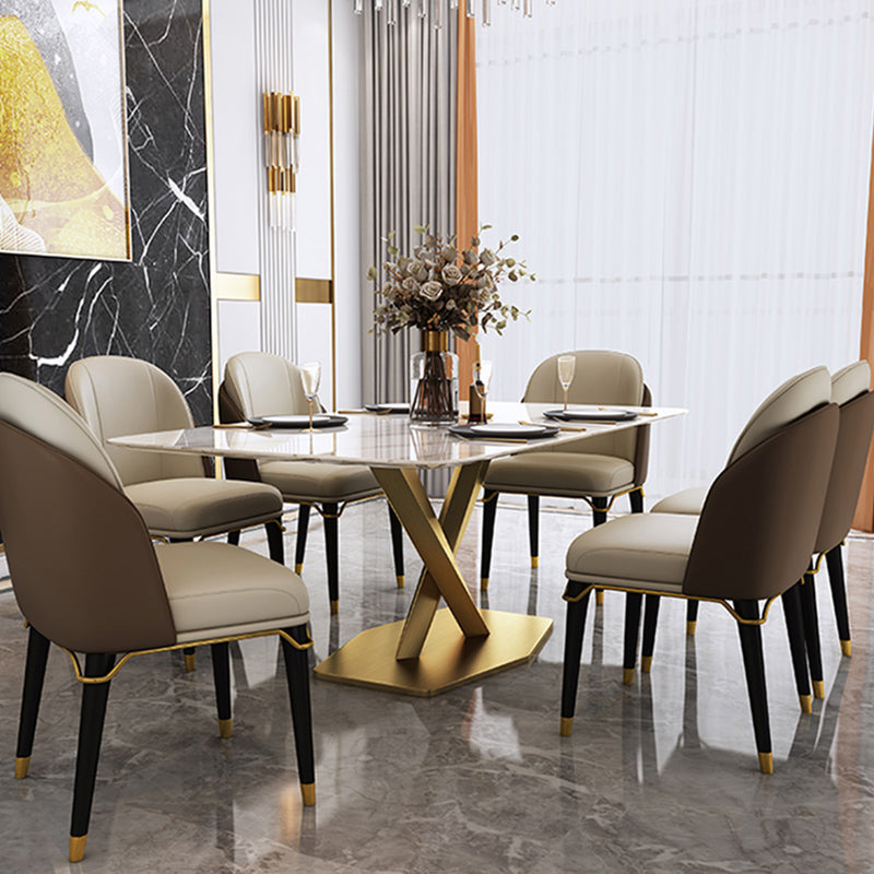 Contemporary Style Leather Chair Armless Parsons Chair with Wooden Legs for Home Use Clearhalo ' kitchen&dining_furn' 'Dining Chairs' 'Dining Tables & Seating' 'dining_chair' 'furn' 'furn_dining_chair' 'Furniture' 'furniture_dining_chair' 'Kitchen & Dining Furniture' 'kitchen' 3643743