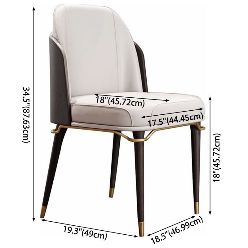 Contemporary Style Leather Chair Armless Parsons Chair with Wooden Legs for Home Use Clearhalo ' kitchen&dining_furn' 'Dining Chairs' 'Dining Tables & Seating' 'dining_chair' 'furn' 'furn_dining_chair' 'Furniture' 'furniture_dining_chair' 'Kitchen & Dining Furniture' 'kitchen' 3643755