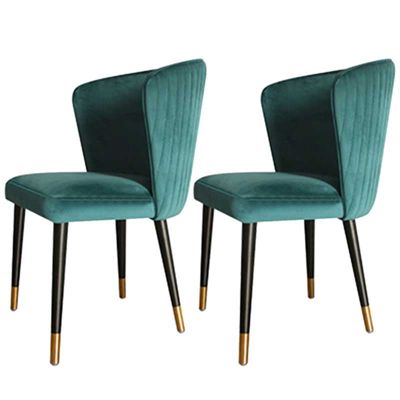 Contemporary Kitchen Fabric Dining Chair Wingback Side Chair for Home Use Green 2 Piece Set Clearhalo ' kitchen&dining_furn' 'Dining Chairs' 'Dining Tables & Seating' 'dining_chair' 'furn' 'furn_dining_chair' 'Furniture' 'furniture_dining_chair' 'Kitchen & Dining Furniture' 'kitchen' 3643761