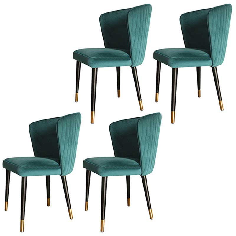 Contemporary Kitchen Fabric Dining Chair Wingback Side Chair for Home Use Green 4 Piece Set Clearhalo ' kitchen&dining_furn' 'Dining Chairs' 'Dining Tables & Seating' 'dining_chair' 'furn' 'furn_dining_chair' 'Furniture' 'furniture_dining_chair' 'Kitchen & Dining Furniture' 'kitchen' 3643762