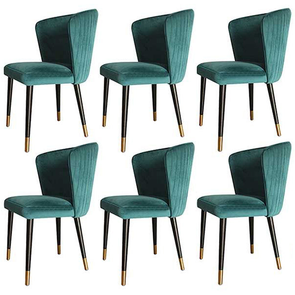 Contemporary Kitchen Fabric Dining Chair Wingback Side Chair for Home Use Green 6 Piece Set Clearhalo ' kitchen&dining_furn' 'Dining Chairs' 'Dining Tables & Seating' 'dining_chair' 'furn' 'furn_dining_chair' 'Furniture' 'furniture_dining_chair' 'Kitchen & Dining Furniture' 'kitchen' 3643764