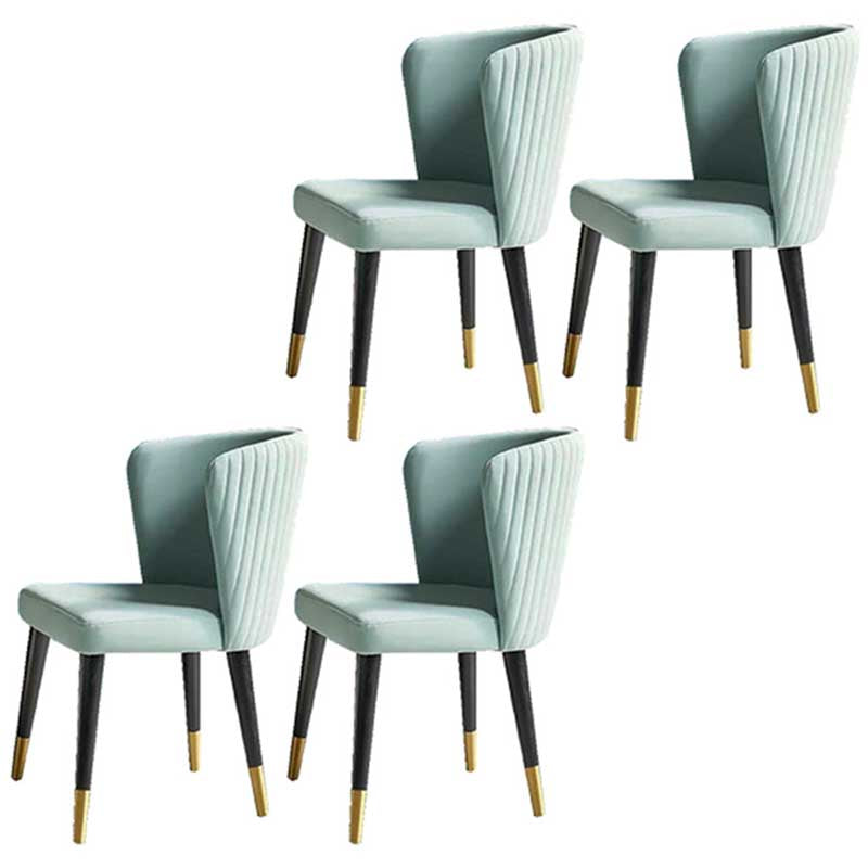 Contemporary Kitchen Fabric Dining Chair Wingback Side Chair for Home Use Light Blue 4 Piece Set Clearhalo ' kitchen&dining_furn' 'Dining Chairs' 'Dining Tables & Seating' 'dining_chair' 'furn' 'furn_dining_chair' 'Furniture' 'furniture_dining_chair' 'Kitchen & Dining Furniture' 'kitchen' 3643768