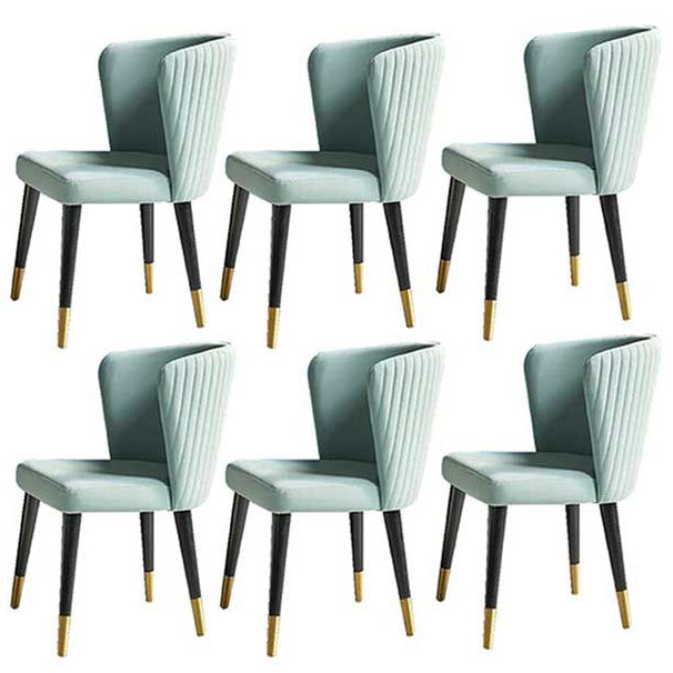 Contemporary Kitchen Fabric Dining Chair Wingback Side Chair for Home Use Light Blue 6 Piece Set Clearhalo ' kitchen&dining_furn' 'Dining Chairs' 'Dining Tables & Seating' 'dining_chair' 'furn' 'furn_dining_chair' 'Furniture' 'furniture_dining_chair' 'Kitchen & Dining Furniture' 'kitchen' 3643770