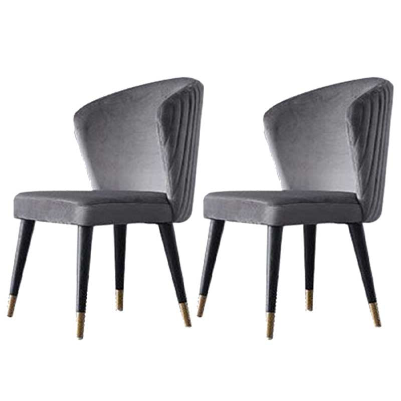 Contemporary Kitchen Fabric Dining Chair Wingback Side Chair for Home Use Dark Gray 2 Piece Set Clearhalo ' kitchen&dining_furn' 'Dining Chairs' 'Dining Tables & Seating' 'dining_chair' 'furn' 'furn_dining_chair' 'Furniture' 'furniture_dining_chair' 'Kitchen & Dining Furniture' 'kitchen' 3643772