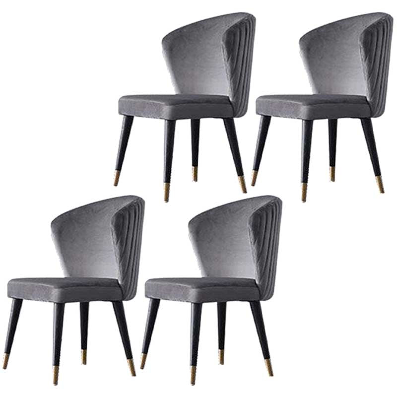 Contemporary Kitchen Fabric Dining Chair Wingback Side Chair for Home Use Dark Gray 4 Piece Set Clearhalo ' kitchen&dining_furn' 'Dining Chairs' 'Dining Tables & Seating' 'dining_chair' 'furn' 'furn_dining_chair' 'Furniture' 'furniture_dining_chair' 'Kitchen & Dining Furniture' 'kitchen' 3643775