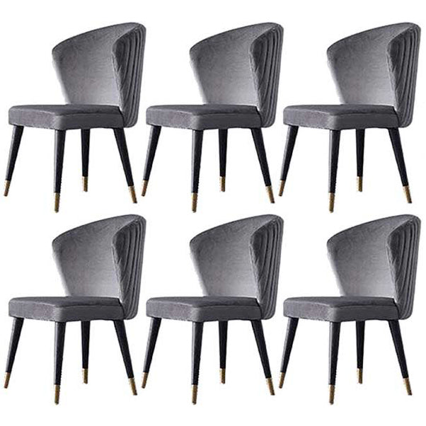 Contemporary Kitchen Fabric Dining Chair Wingback Side Chair for Home Use Dark Gray 6 Piece Set Clearhalo ' kitchen&dining_furn' 'Dining Chairs' 'Dining Tables & Seating' 'dining_chair' 'furn' 'furn_dining_chair' 'Furniture' 'furniture_dining_chair' 'Kitchen & Dining Furniture' 'kitchen' 3643776
