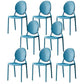 Glam Style Plastic Side Chair Matte Finish Dining Chair for Dinning Room Peacock Blue 8 Piece Set Clearhalo ' kitchen&dining_furn' 'Dining Chairs' 'Dining Tables & Seating' 'dining_chair' 'furn' 'furn_dining_chair' 'Furniture' 'furniture_dining_chair' 'Kitchen & Dining Furniture' 'kitchen' 3643781