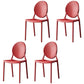 Glam Style Plastic Side Chair Matte Finish Dining Chair for Dinning Room Burgundy 4 Piece Set Clearhalo ' kitchen&dining_furn' 'Dining Chairs' 'Dining Tables & Seating' 'dining_chair' 'furn' 'furn_dining_chair' 'Furniture' 'furniture_dining_chair' 'Kitchen & Dining Furniture' 'kitchen' 3643783