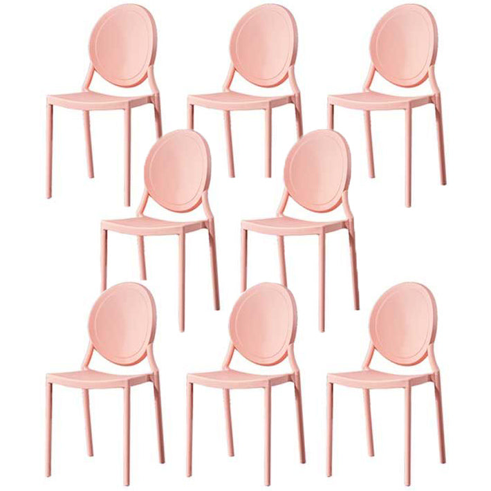 Glam Style Plastic Side Chair Matte Finish Dining Chair for Dinning Room Pink 8 Piece Set Clearhalo ' kitchen&dining_furn' 'Dining Chairs' 'Dining Tables & Seating' 'dining_chair' 'furn' 'furn_dining_chair' 'Furniture' 'furniture_dining_chair' 'Kitchen & Dining Furniture' 'kitchen' 3643789
