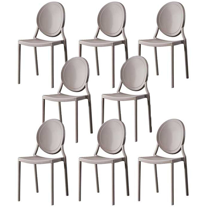 Glam Style Plastic Side Chair Matte Finish Dining Chair for Dinning Room Dark Gray 8 Piece Set Clearhalo ' kitchen&dining_furn' 'Dining Chairs' 'Dining Tables & Seating' 'dining_chair' 'furn' 'furn_dining_chair' 'Furniture' 'furniture_dining_chair' 'Kitchen & Dining Furniture' 'kitchen' 3643793