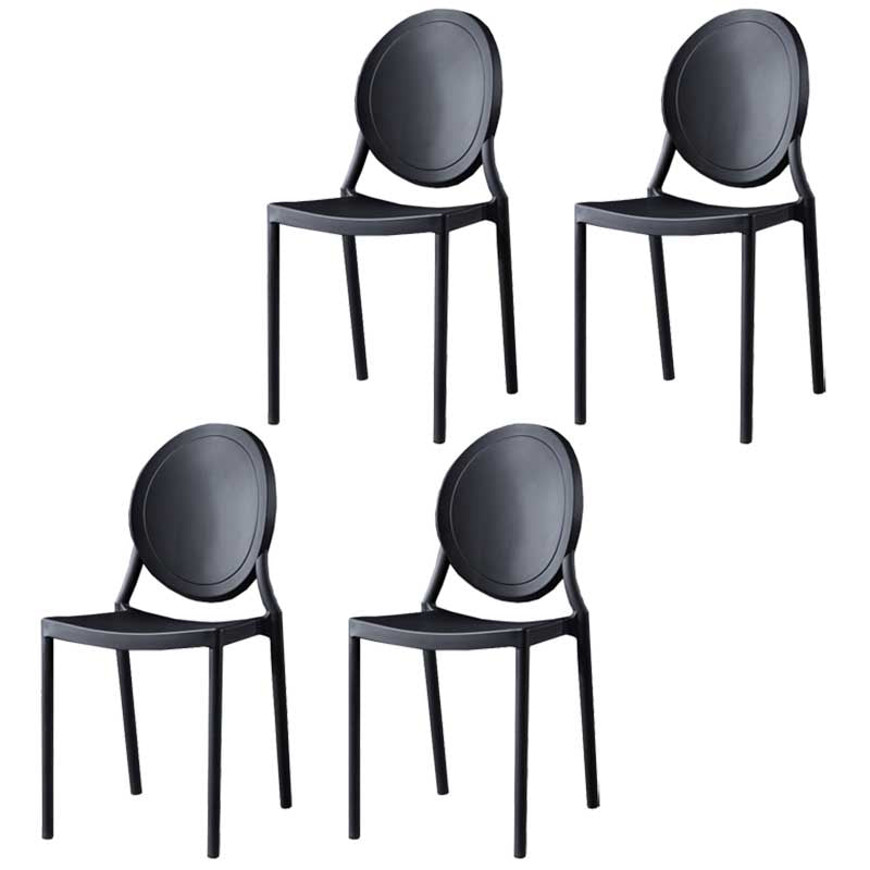 Glam Style Plastic Side Chair Matte Finish Dining Chair for Dinning Room Black 4 Piece Set Clearhalo ' kitchen&dining_furn' 'Dining Chairs' 'Dining Tables & Seating' 'dining_chair' 'furn' 'furn_dining_chair' 'Furniture' 'furniture_dining_chair' 'Kitchen & Dining Furniture' 'kitchen' 3643796