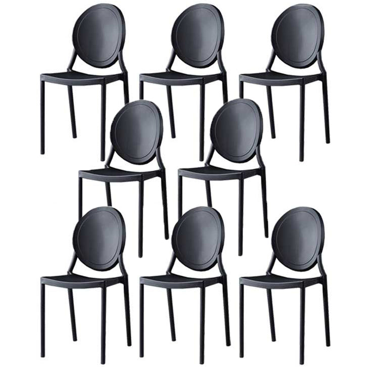 Glam Style Plastic Side Chair Matte Finish Dining Chair for Dinning Room Black 8 Piece Set Clearhalo ' kitchen&dining_furn' 'Dining Chairs' 'Dining Tables & Seating' 'dining_chair' 'furn' 'furn_dining_chair' 'Furniture' 'furniture_dining_chair' 'Kitchen & Dining Furniture' 'kitchen' 3643797