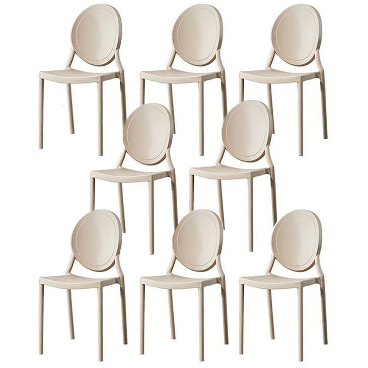 Glam Style Plastic Side Chair Matte Finish Dining Chair for Dinning Room Khaki 8 Piece Set Clearhalo ' kitchen&dining_furn' 'Dining Chairs' 'Dining Tables & Seating' 'dining_chair' 'furn' 'furn_dining_chair' 'Furniture' 'furniture_dining_chair' 'Kitchen & Dining Furniture' 'kitchen' 3643802