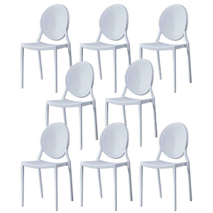 Glam Style Plastic Side Chair Matte Finish Dining Chair for Dinning Room White 8 Piece Set Clearhalo ' kitchen&dining_furn' 'Dining Chairs' 'Dining Tables & Seating' 'dining_chair' 'furn' 'furn_dining_chair' 'Furniture' 'furniture_dining_chair' 'Kitchen & Dining Furniture' 'kitchen' 3643803