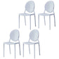 Glam Style Plastic Side Chair Matte Finish Dining Chair for Dinning Room White 4 Piece Set Clearhalo ' kitchen&dining_furn' 'Dining Chairs' 'Dining Tables & Seating' 'dining_chair' 'furn' 'furn_dining_chair' 'Furniture' 'furniture_dining_chair' 'Kitchen & Dining Furniture' 'kitchen' 3643804