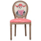 Solid Wood Country Style Dining Room Chair Matte Finish King Louis Back Side Chair Dark Pink 1 Piece Clearhalo ' kitchen&dining_furn' 'Dining Chairs' 'Dining Tables & Seating' 'dining_chair' 'furn' 'furn_dining_chair' 'Furniture' 'furniture_dining_chair' 'Kitchen & Dining Furniture' 'kitchen' 3643808