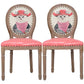 Solid Wood Country Style Dining Room Chair Matte Finish King Louis Back Side Chair Dark Pink 2 Piece Set Clearhalo ' kitchen&dining_furn' 'Dining Chairs' 'Dining Tables & Seating' 'dining_chair' 'furn' 'furn_dining_chair' 'Furniture' 'furniture_dining_chair' 'Kitchen & Dining Furniture' 'kitchen' 3643809