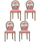 Solid Wood Country Style Dining Room Chair Matte Finish King Louis Back Side Chair Dark Pink 4 Piece Set Clearhalo ' kitchen&dining_furn' 'Dining Chairs' 'Dining Tables & Seating' 'dining_chair' 'furn' 'furn_dining_chair' 'Furniture' 'furniture_dining_chair' 'Kitchen & Dining Furniture' 'kitchen' 3643811