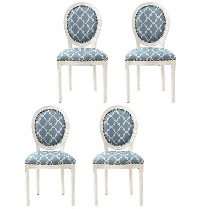 Solid Wood Country Style Dining Room Chair Matte Finish King Louis Back Side Chair Dark Heather Gray-White 4 Piece Set Clearhalo ' kitchen&dining_furn' 'Dining Chairs' 'Dining Tables & Seating' 'dining_chair' 'furn' 'furn_dining_chair' 'Furniture' 'furniture_dining_chair' 'Kitchen & Dining Furniture' 'kitchen' 3643818