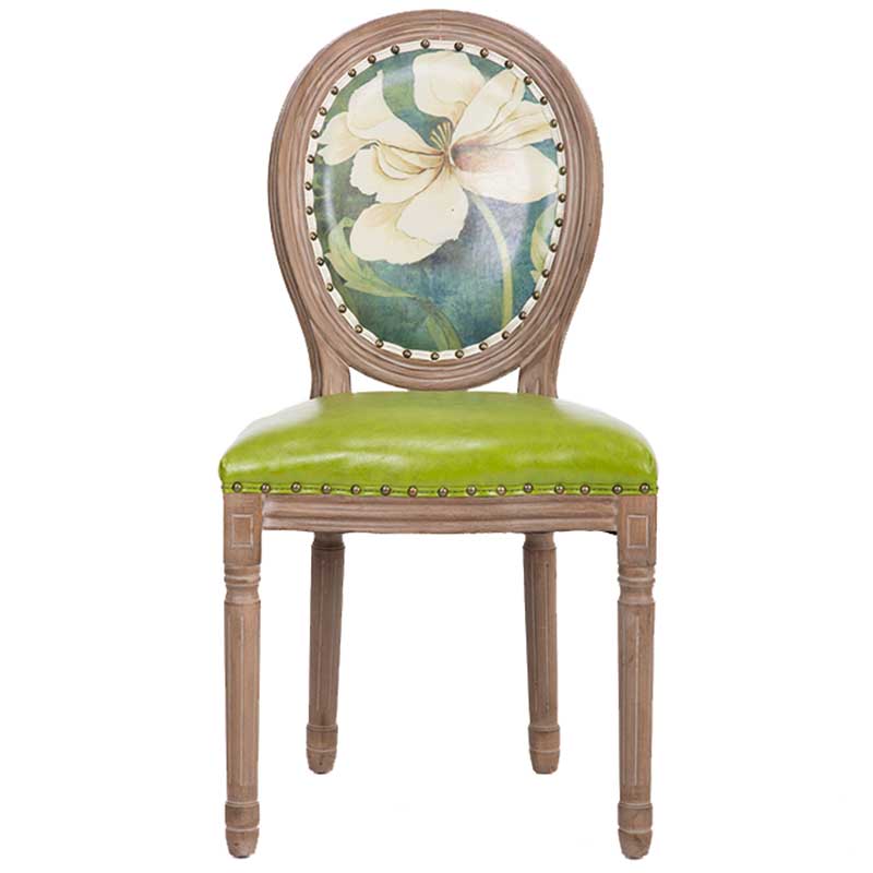 Solid Wood Country Style Dining Room Chair Matte Finish King Louis Back Side Chair Green 1 Piece Clearhalo ' kitchen&dining_furn' 'Dining Chairs' 'Dining Tables & Seating' 'dining_chair' 'furn' 'furn_dining_chair' 'Furniture' 'furniture_dining_chair' 'Kitchen & Dining Furniture' 'kitchen' 3643820