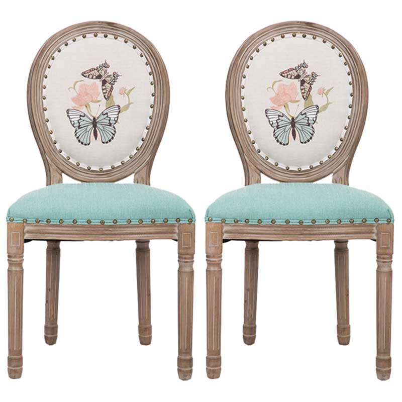 Solid Wood Country Style Dining Room Chair Matte Finish King Louis Back Side Chair Light Green 2 Piece Set Clearhalo ' kitchen&dining_furn' 'Dining Chairs' 'Dining Tables & Seating' 'dining_chair' 'furn' 'furn_dining_chair' 'Furniture' 'furniture_dining_chair' 'Kitchen & Dining Furniture' 'kitchen' 3643837