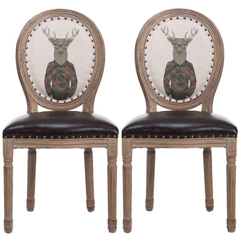 Solid Wood Country Style Dining Room Chair Matte Finish King Louis Back Side Chair Dark Brown 2 Piece Set Clearhalo ' kitchen&dining_furn' 'Dining Chairs' 'Dining Tables & Seating' 'dining_chair' 'furn' 'furn_dining_chair' 'Furniture' 'furniture_dining_chair' 'Kitchen & Dining Furniture' 'kitchen' 3643843