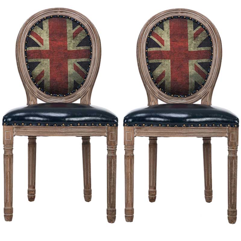 Solid Wood Country Style Dining Room Chair Matte Finish King Louis Back Side Chair Dark Blue 2 Piece Set Clearhalo ' kitchen&dining_furn' 'Dining Chairs' 'Dining Tables & Seating' 'dining_chair' 'furn' 'furn_dining_chair' 'Furniture' 'furniture_dining_chair' 'Kitchen & Dining Furniture' 'kitchen' 3643852