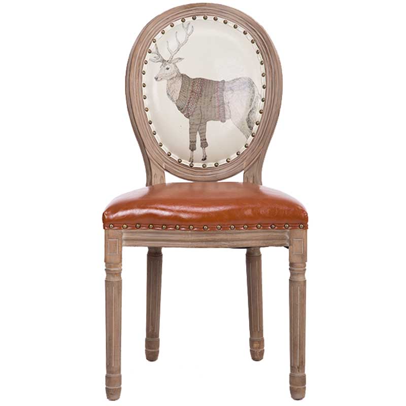 Solid Wood Country Style Dining Room Chair Matte Finish King Louis Back Side Chair Apricot 1 Piece Clearhalo ' kitchen&dining_furn' 'Dining Chairs' 'Dining Tables & Seating' 'dining_chair' 'furn' 'furn_dining_chair' 'Furniture' 'furniture_dining_chair' 'Kitchen & Dining Furniture' 'kitchen' 3643854