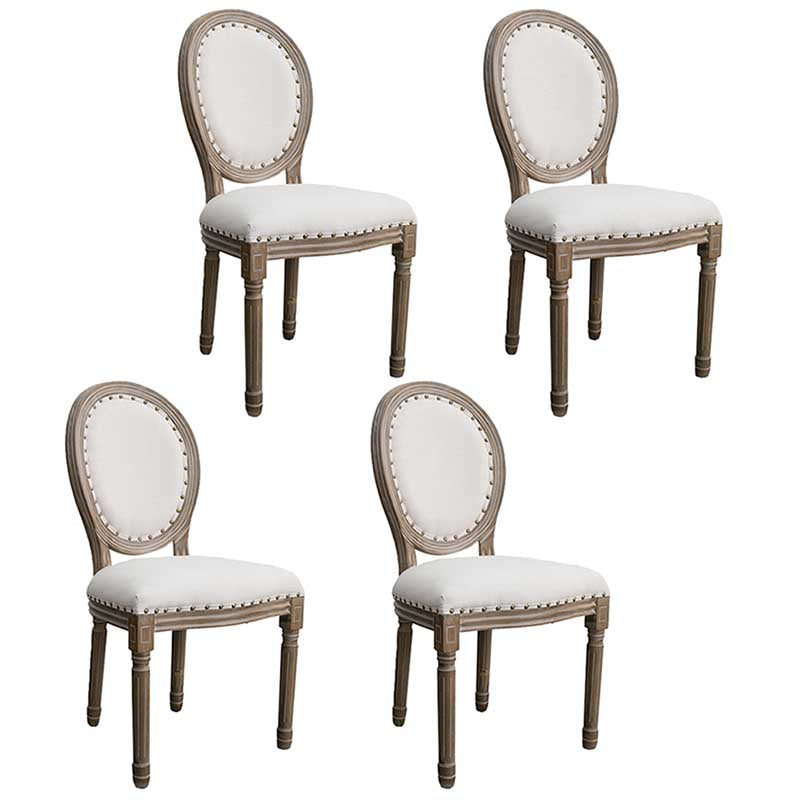 Solid Wood Country Style Dining Room Chair Matte Finish King Louis Back Side Chair White 4 Piece Set Clearhalo ' kitchen&dining_furn' 'Dining Chairs' 'Dining Tables & Seating' 'dining_chair' 'furn' 'furn_dining_chair' 'Furniture' 'furniture_dining_chair' 'Kitchen & Dining Furniture' 'kitchen' 3643862