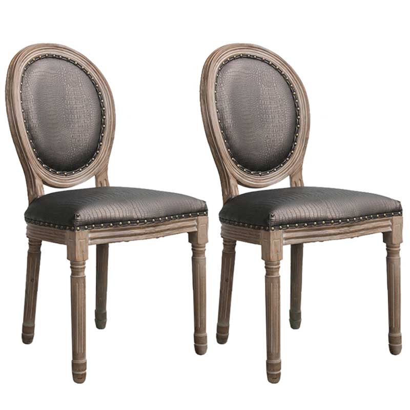 Solid Wood Country Style Dining Room Chair Matte Finish King Louis Back Side Chair Brown 2 Piece Set Clearhalo ' kitchen&dining_furn' 'Dining Chairs' 'Dining Tables & Seating' 'dining_chair' 'furn' 'furn_dining_chair' 'Furniture' 'furniture_dining_chair' 'Kitchen & Dining Furniture' 'kitchen' 3643864