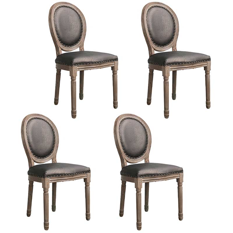 Solid Wood Country Style Dining Room Chair Matte Finish King Louis Back Side Chair Brown 4 Piece Set Clearhalo ' kitchen&dining_furn' 'Dining Chairs' 'Dining Tables & Seating' 'dining_chair' 'furn' 'furn_dining_chair' 'Furniture' 'furniture_dining_chair' 'Kitchen & Dining Furniture' 'kitchen' 3643865