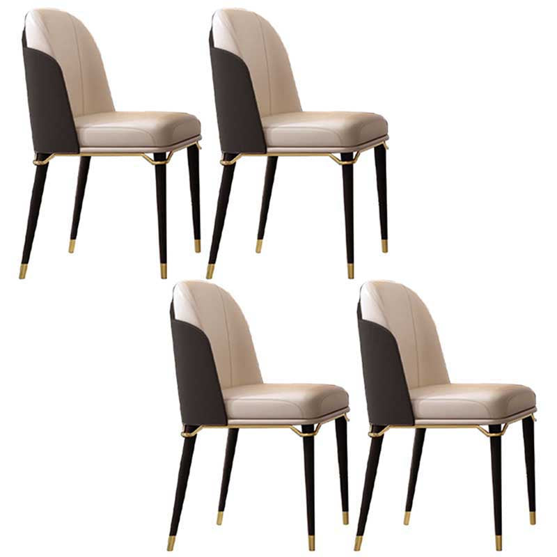 Contemporary Style Microfiber Leather Chair Parsons Dining Chair for Home Grey 4 Piece Set Clearhalo ' kitchen&dining_furn' 'Dining Chairs' 'Dining Tables & Seating' 'dining_chair' 'furn' 'furn_dining_chair' 'Furniture' 'furniture_dining_chair' 'Kitchen & Dining Furniture' 'kitchen' 3643870