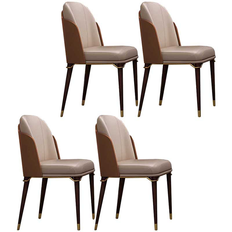 Contemporary Style Microfiber Leather Chair Parsons Dining Chair for Home Orange 4 Piece Set Clearhalo ' kitchen&dining_furn' 'Dining Chairs' 'Dining Tables & Seating' 'dining_chair' 'furn' 'furn_dining_chair' 'Furniture' 'furniture_dining_chair' 'Kitchen & Dining Furniture' 'kitchen' 3643874