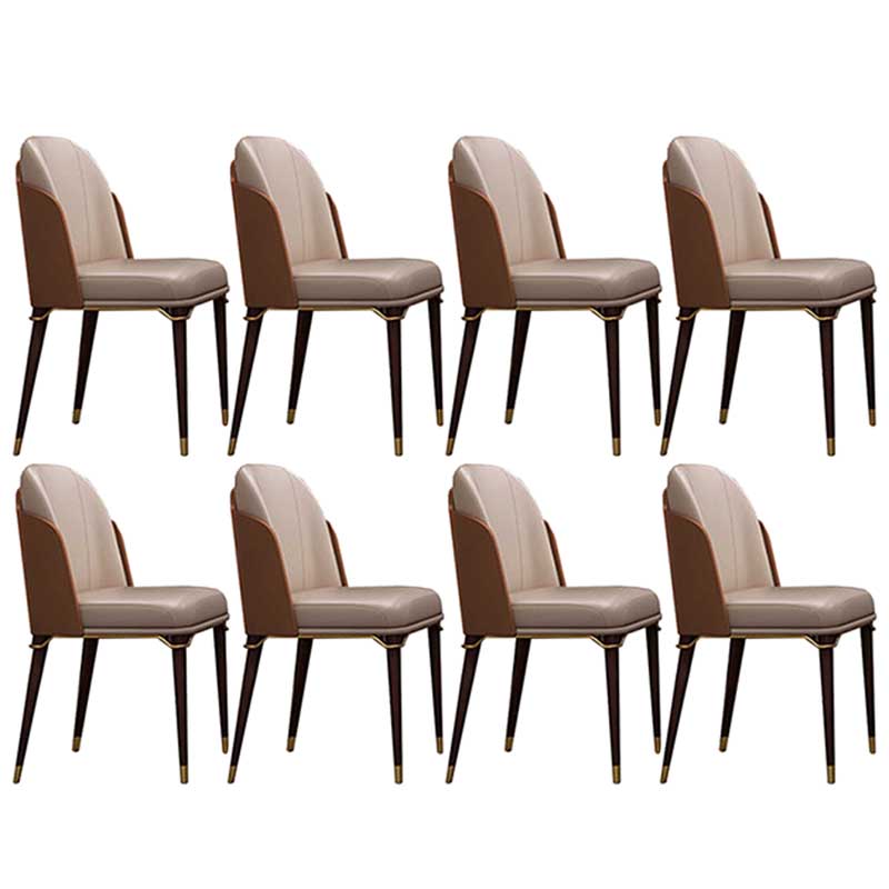 Contemporary Style Microfiber Leather Chair Parsons Dining Chair for Home Orange 8 Piece Set Clearhalo ' kitchen&dining_furn' 'Dining Chairs' 'Dining Tables & Seating' 'dining_chair' 'furn' 'furn_dining_chair' 'Furniture' 'furniture_dining_chair' 'Kitchen & Dining Furniture' 'kitchen' 3643877