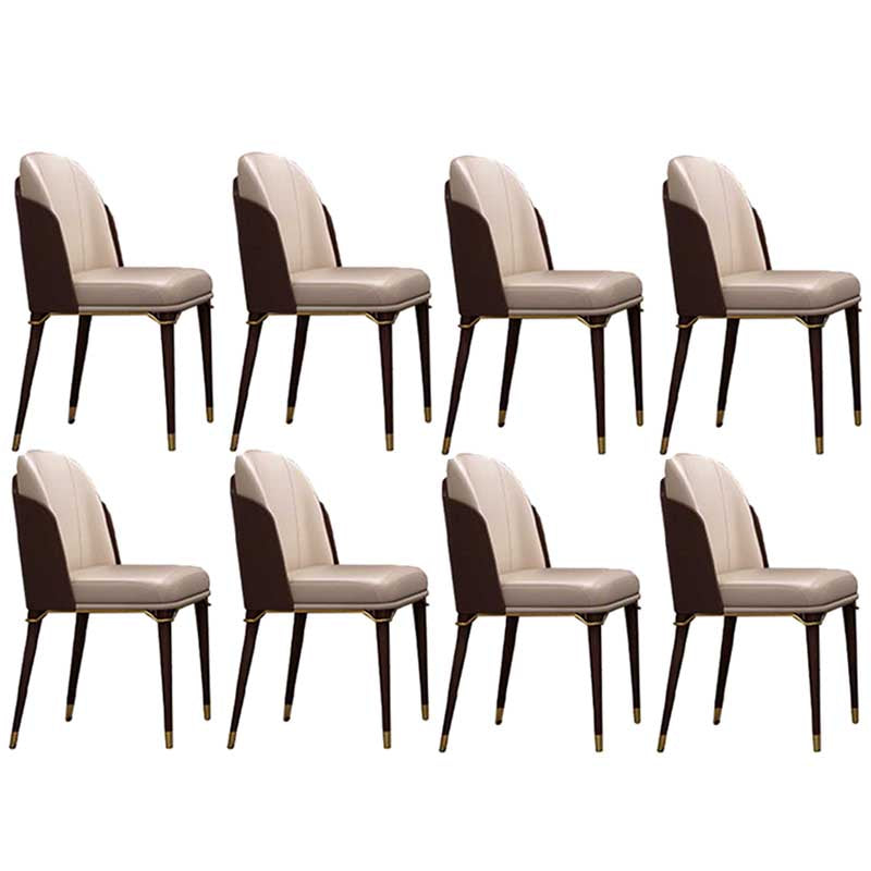 Contemporary Style Microfiber Leather Chair Parsons Dining Chair for Home Dark Coffee 8 Piece Set Clearhalo ' kitchen&dining_furn' 'Dining Chairs' 'Dining Tables & Seating' 'dining_chair' 'furn' 'furn_dining_chair' 'Furniture' 'furniture_dining_chair' 'Kitchen & Dining Furniture' 'kitchen' 3643881