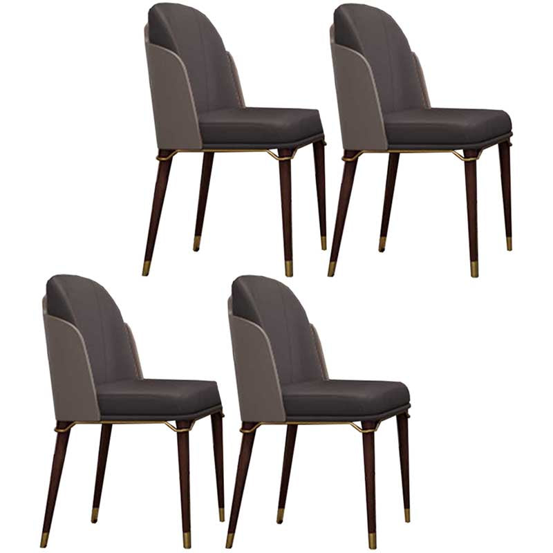 Contemporary Style Microfiber Leather Chair Parsons Dining Chair for Home Dark Gray 4 Piece Set Clearhalo ' kitchen&dining_furn' 'Dining Chairs' 'Dining Tables & Seating' 'dining_chair' 'furn' 'furn_dining_chair' 'Furniture' 'furniture_dining_chair' 'Kitchen & Dining Furniture' 'kitchen' 3643882