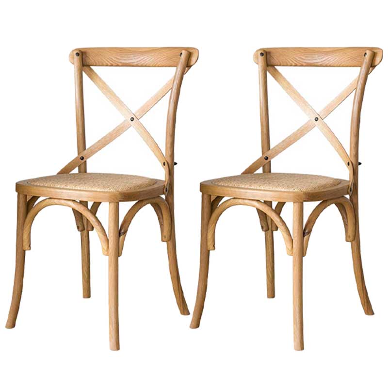 Solid Wood Traditional Dining Chair Matte Finish Cross Back Side Chair Wood 2 Piece Set Clearhalo ' kitchen&dining_furn' 'Dining Chairs' 'Dining Tables & Seating' 'dining_chair' 'furn' 'furn_dining_chair' 'Furniture' 'furniture_dining_chair' 'Kitchen & Dining Furniture' 'kitchen' 3643894
