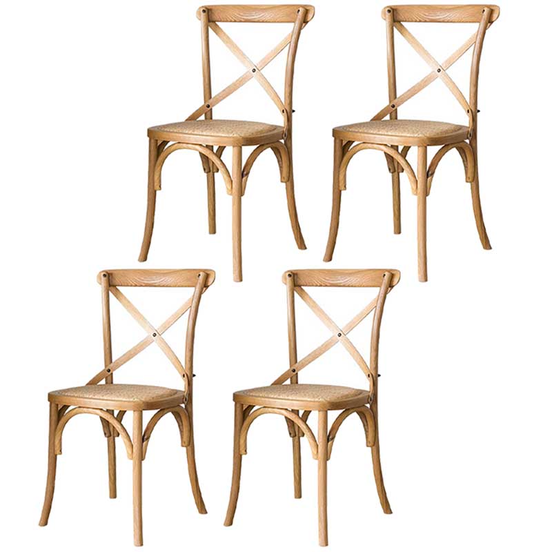 Solid Wood Traditional Dining Chair Matte Finish Cross Back Side Chair Wood 4 Piece Set Clearhalo ' kitchen&dining_furn' 'Dining Chairs' 'Dining Tables & Seating' 'dining_chair' 'furn' 'furn_dining_chair' 'Furniture' 'furniture_dining_chair' 'Kitchen & Dining Furniture' 'kitchen' 3643896