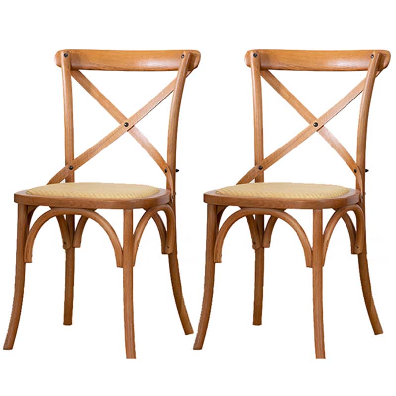 Solid Wood Traditional Dining Chair Matte Finish Cross Back Side Chair Light Wood 2 Piece Set Clearhalo ' kitchen&dining_furn' 'Dining Chairs' 'Dining Tables & Seating' 'dining_chair' 'furn' 'furn_dining_chair' 'Furniture' 'furniture_dining_chair' 'Kitchen & Dining Furniture' 'kitchen' 3643899