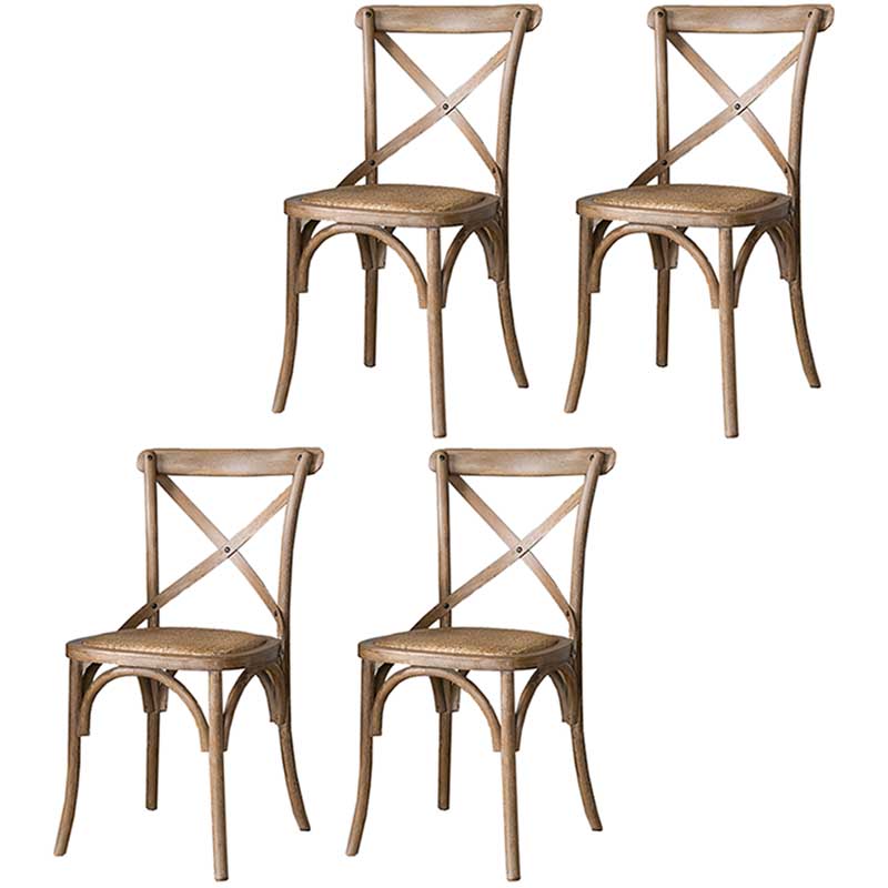 Solid Wood Traditional Dining Chair Matte Finish Cross Back Side Chair Grey 4 Piece Set Clearhalo ' kitchen&dining_furn' 'Dining Chairs' 'Dining Tables & Seating' 'dining_chair' 'furn' 'furn_dining_chair' 'Furniture' 'furniture_dining_chair' 'Kitchen & Dining Furniture' 'kitchen' 3643907