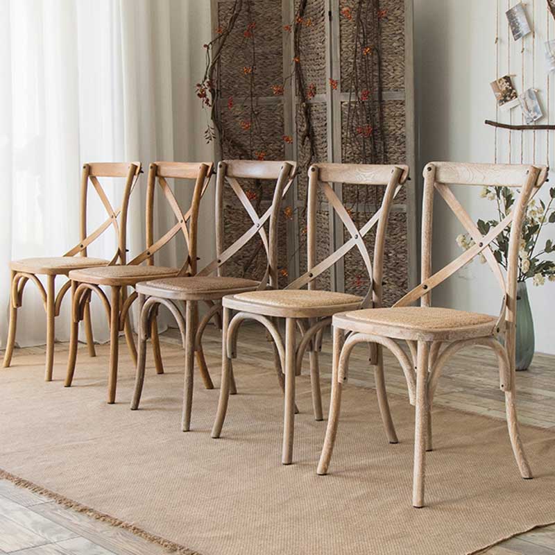 Solid Wood Traditional Dining Chair Matte Finish Cross Back Side Chair Clearhalo ' kitchen&dining_furn' 'Dining Chairs' 'Dining Tables & Seating' 'dining_chair' 'furn' 'furn_dining_chair' 'Furniture' 'furniture_dining_chair' 'Kitchen & Dining Furniture' 'kitchen' 3643912