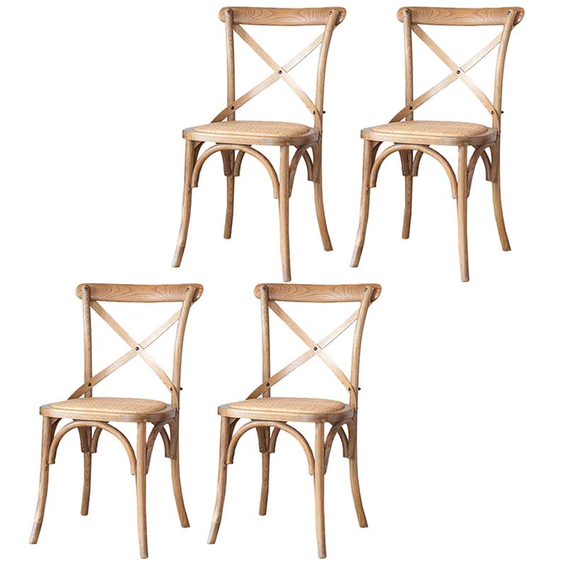 Solid Wood Traditional Dining Chair Matte Finish Cross Back Side Chair Smoke Gray 4 Piece Set Clearhalo ' kitchen&dining_furn' 'Dining Chairs' 'Dining Tables & Seating' 'dining_chair' 'furn' 'furn_dining_chair' 'Furniture' 'furniture_dining_chair' 'Kitchen & Dining Furniture' 'kitchen' 3643917