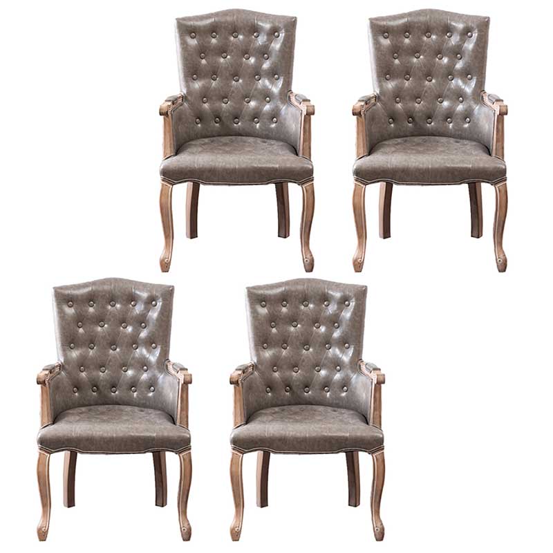 Solid Wood Country Style Indoor Chair Parsons Dining Chair of 23'' Wide Silver 4 Piece Set Clearhalo ' kitchen&dining_furn' 'Dining Chairs' 'Dining Tables & Seating' 'dining_chair' 'furn' 'furn_dining_chair' 'Furniture' 'furniture_dining_chair' 'Kitchen & Dining Furniture' 'kitchen' 3643925