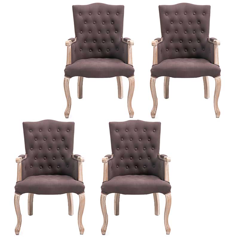Solid Wood Country Style Indoor Chair Parsons Dining Chair of 23'' Wide Brown 4 Piece Set Clearhalo ' kitchen&dining_furn' 'Dining Chairs' 'Dining Tables & Seating' 'dining_chair' 'furn' 'furn_dining_chair' 'Furniture' 'furniture_dining_chair' 'Kitchen & Dining Furniture' 'kitchen' 3643931