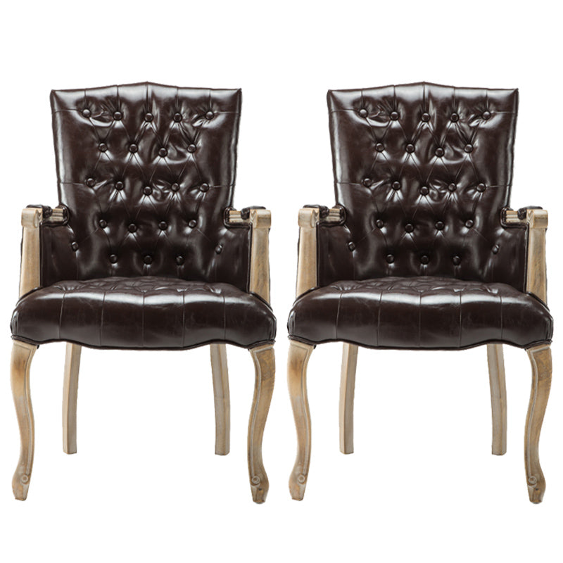 Solid Wood Country Style Indoor Chair Parsons Dining Chair of 23'' Wide Coffee 2 Piece Set Clearhalo ' kitchen&dining_furn' 'Dining Chairs' 'Dining Tables & Seating' 'dining_chair' 'furn' 'furn_dining_chair' 'Furniture' 'furniture_dining_chair' 'Kitchen & Dining Furniture' 'kitchen' 3643953